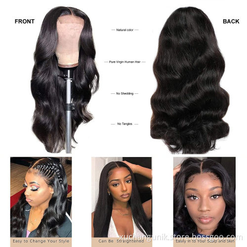 Uniky 100% REAL HUMAN HAIR Bone Straight Lace Wig,Body Wave 13*4 4*4 Transparent Lace Wig,Cheap Closure Hd Lace Frontal Wigs